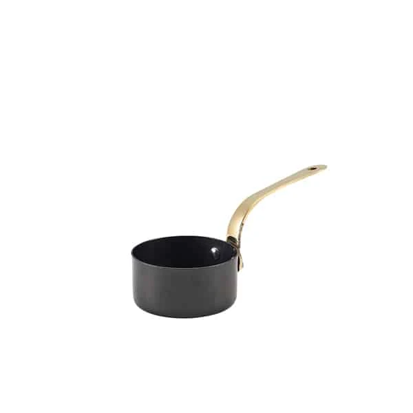 GenWare Black Vintage Steel Mini Sauce Pan 7 x 3.75cm - Pack of 6 1 GenWare Black Vintage Steel Mini Sauce Pan 7 x 3.75cm - Pack of 6