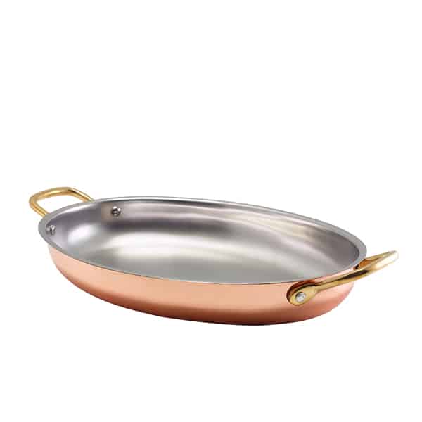 GenWare Copper Plated Oval Dish 30 x 21cm - Pack of 3