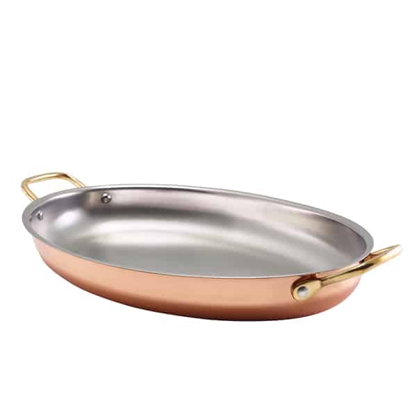 GenWare Copper Plated Oval Dish 34 x 23cm - Pack of 3