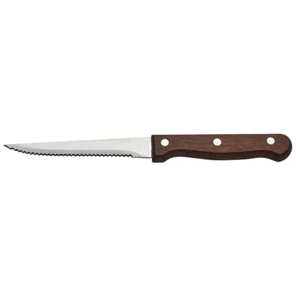 Steak Knife Dark Wood Handle Full Tang (Dozen) 1 Steak Knife Dark Wood Handle Full Tang (Dozen)