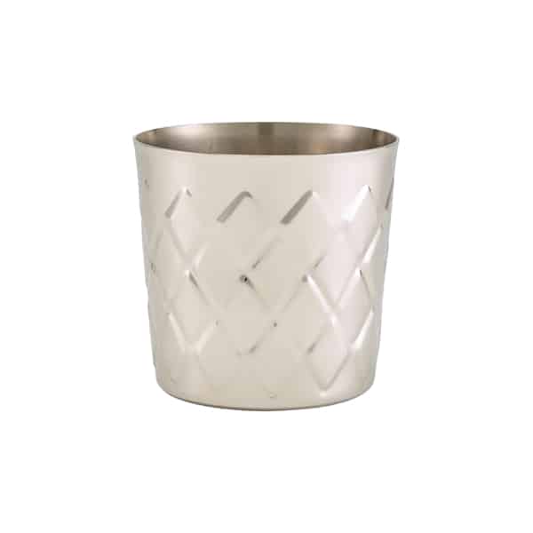 Diamond Pattern Stainless Steel Serving Cup 8.5 x 8.5cm - Pack of 12