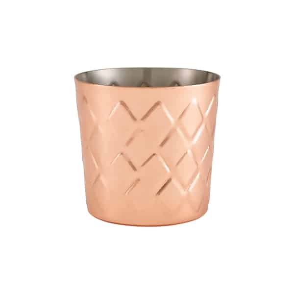 Diamond Pattern Copper Plated Serving Cup 8.5 x 8.5cm - Pack of 12