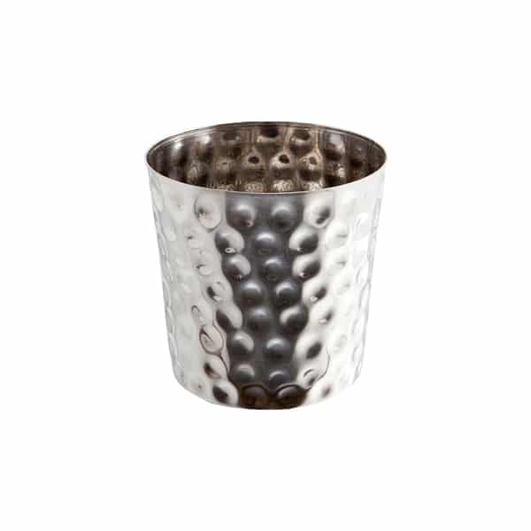 Hammered Stainless Steel Serving Cup 8.5 x 8.5cm - Pack of 12