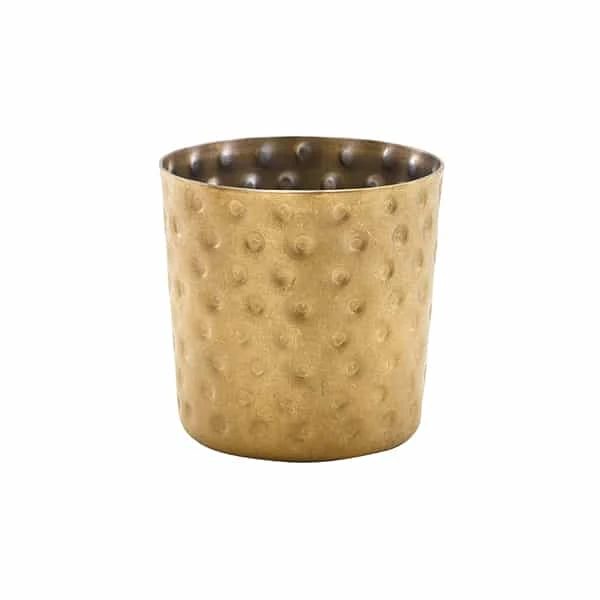 GenWare Gold Vintage Steel Hammered Serving Cup 8.5 x 8.5cm - Pack of 12 1 GenWare Gold Vintage Steel Hammered Serving Cup 8.5 x 8.5cm - Pack of 12