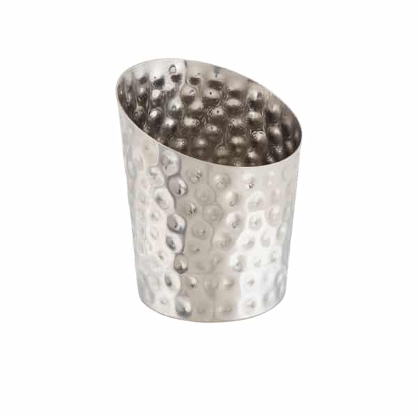 Hammered Stainless Steel Angled Cone 9.5 x 11.6cm (Dia x H) - Pack of 12