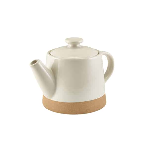 GenWare Kava White Stoneware Teapot 48cl/ 16.8oz - Pack of 6