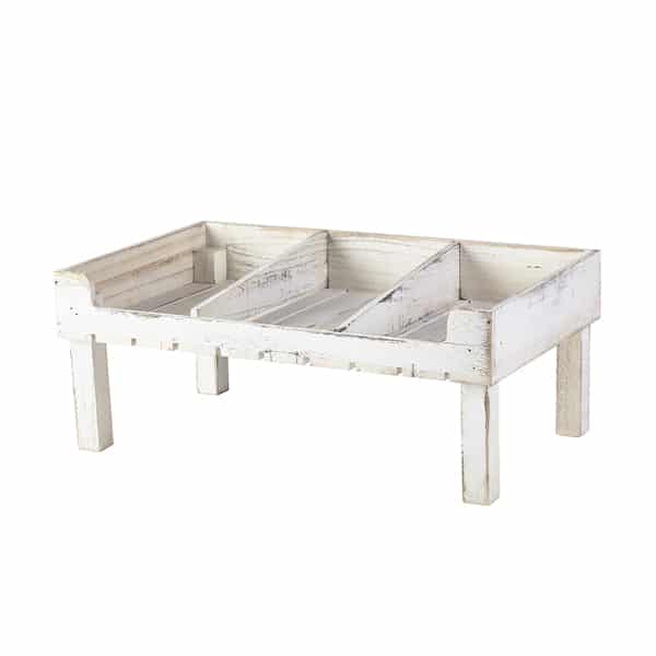 White Wash Wooden Display Crate Stand