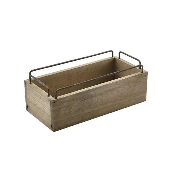Industrial Wooden Crate 25 x 12 x 9.5cm - Pack of 1 1 Industrial Wooden Crate 25 x 12 x 9.5cm - Pack of 1