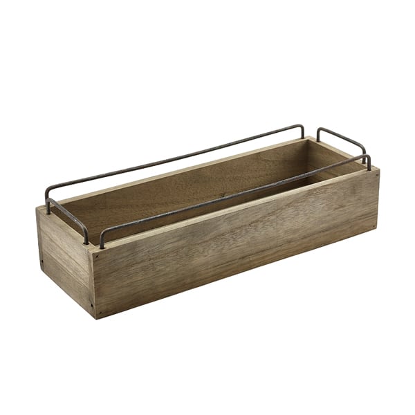 Industrial Wooden Crate 34 x 12 x 9cm - Pack of 1 1 Industrial Wooden Crate 34 x 12 x 9cm - Pack of 1