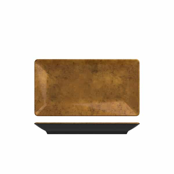 Copper/ Black Utah Melamine Platter 32.5 x 17.5cm - Pack of 6