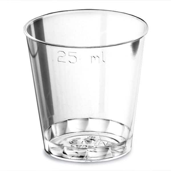 25ml To Brim Plastic Shot Glasses