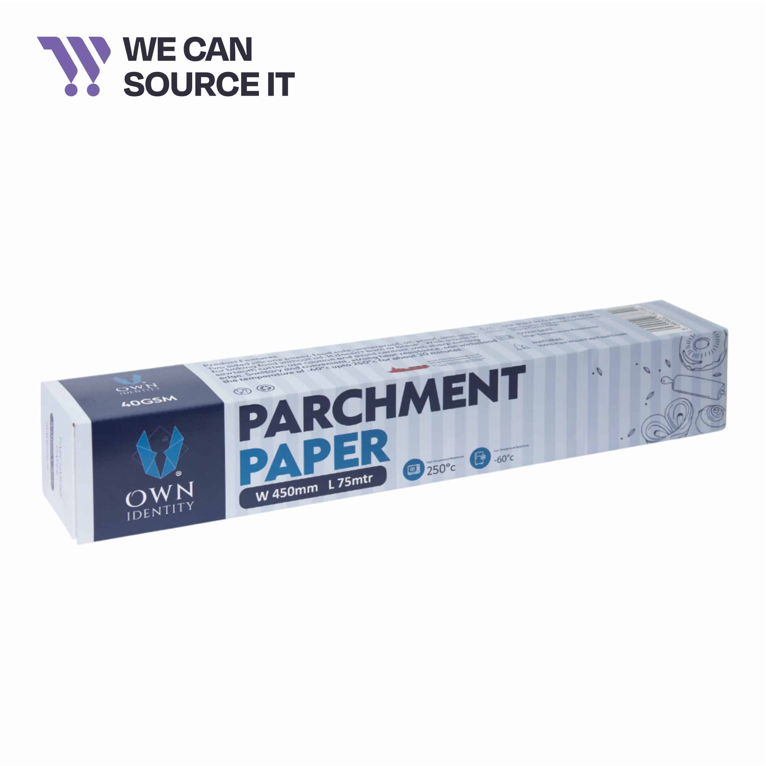 Own Identity Catering Parchment Paper - 450mm x 75Mtr - Pack of 1