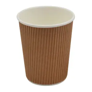 12oz Kraft Ripple Coffee Cup