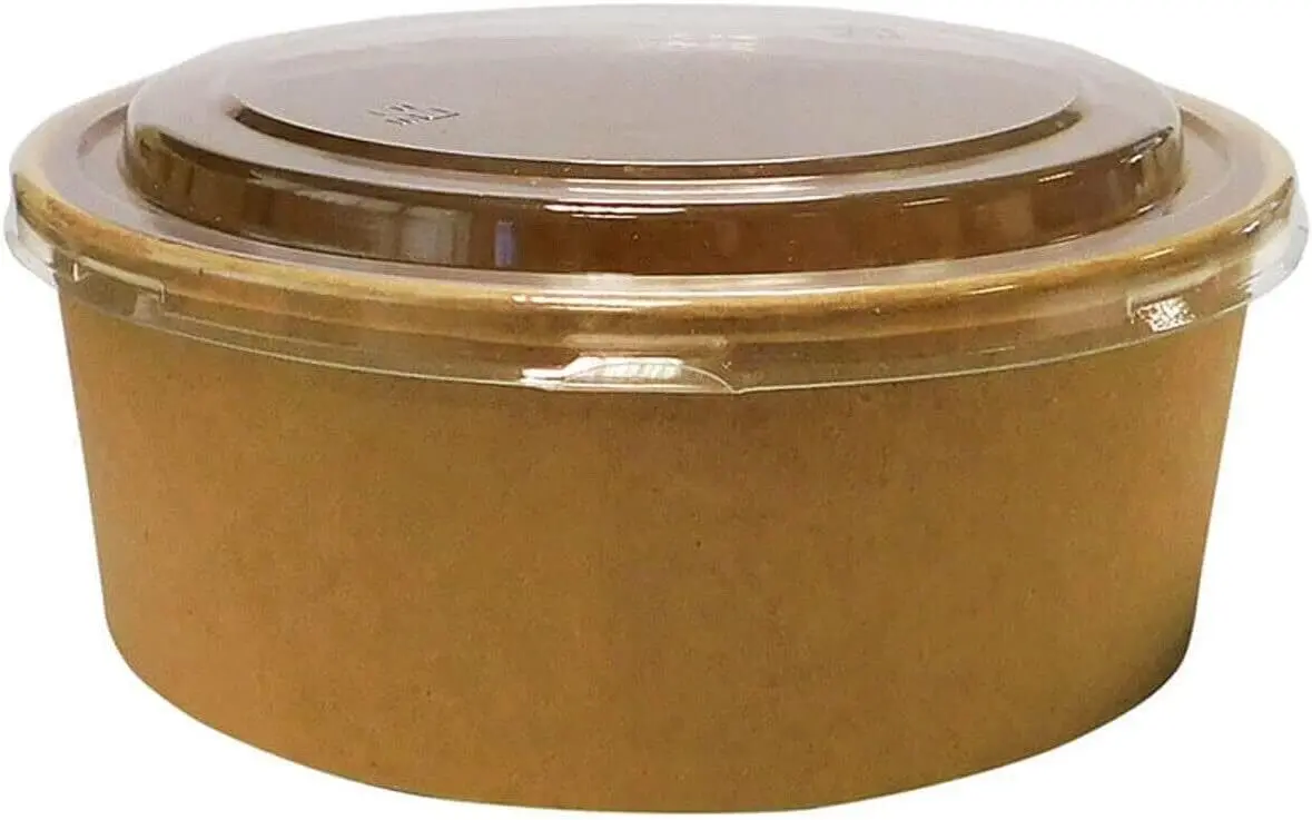 Disposable Round Kraft Paper Bowls & Lids 2 Disposable Round Kraft Paper Bowls & Lids - Image 2