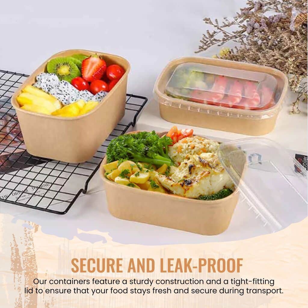 Premium Kraft Disposable Food Container with Lid 3 Premium Kraft Disposable Food Container with Lid - Image 3