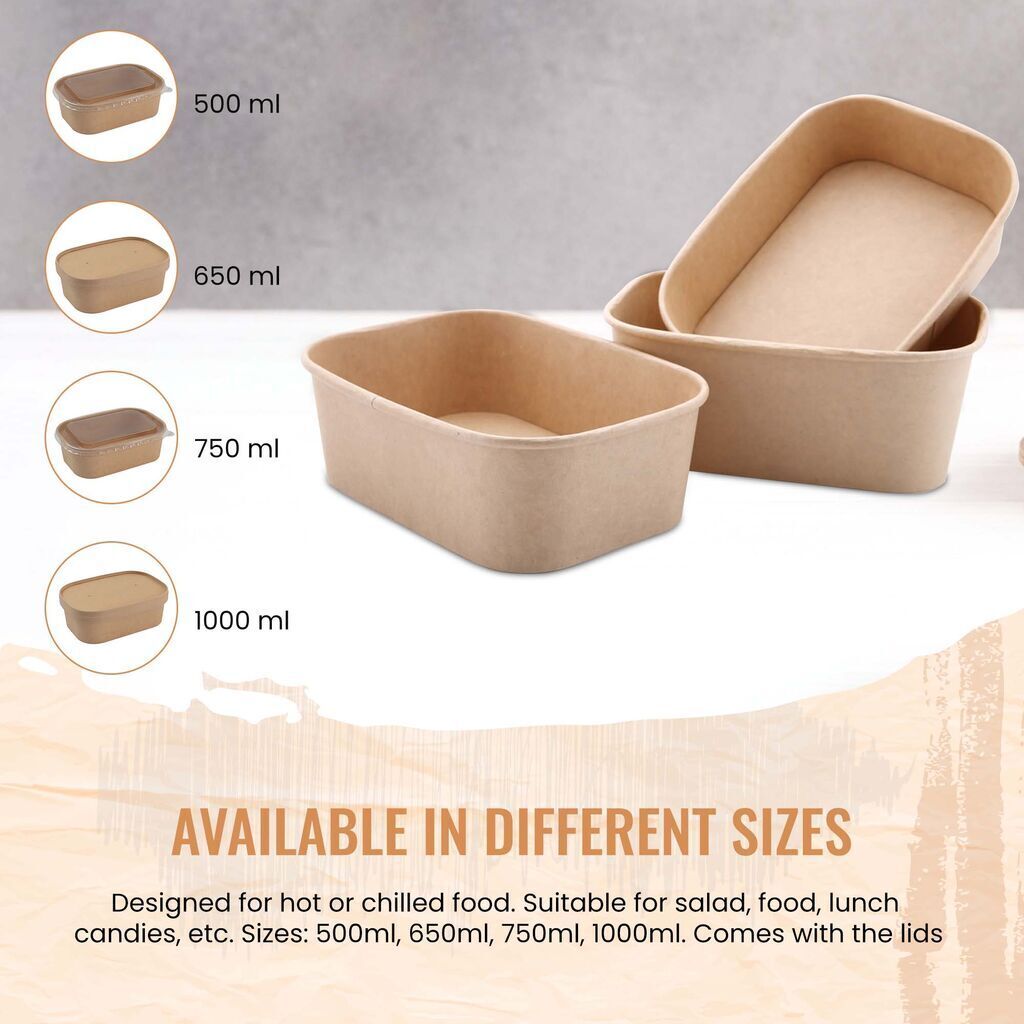 Premium Kraft Disposable Food Container with Lid 5 Premium Kraft Disposable Food Container with Lid - Image 5