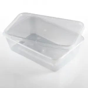 650ml Plastic Microwaveable Containers & Lids