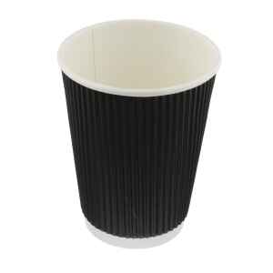 12oz Black Ripple Coffee Cup