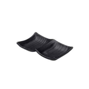 Zen Black 2 Compartment Tray 8.5 x 2.5cm - Pack of 6