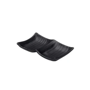 Zen Black 2 Compartment Tray 8.5 x 2.5cm - Pack of 6