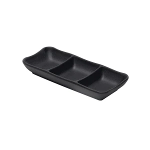 Zen Black 3 Compartment Tray 8 x 3cm - Pack 6