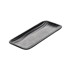 Zen Black Rectangle Tray 11.7 x 2.8cm - Pack of 6