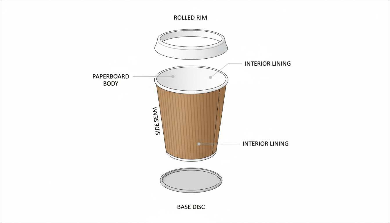 Paper Coffee Cup Construction Explained: Body, Lining, Seam, Base, and Rim