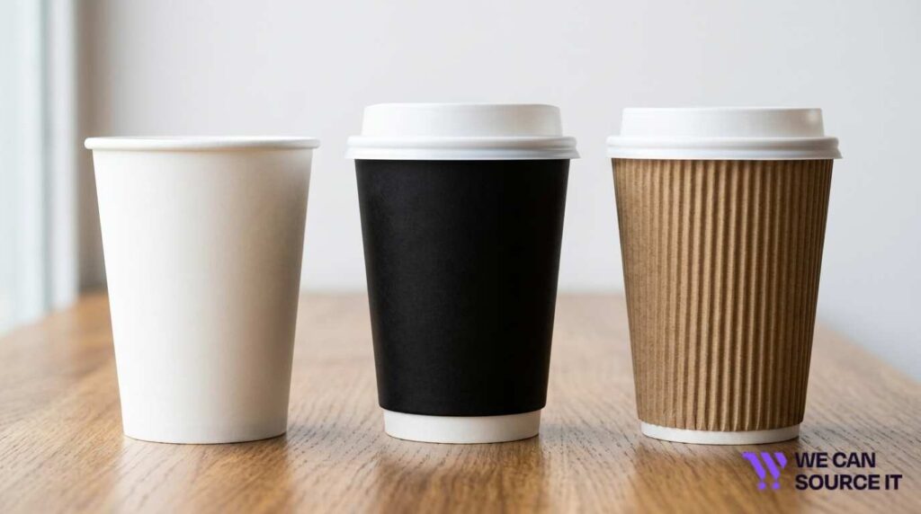 Single wall, double wall and ripple wall coffee cups comparison
