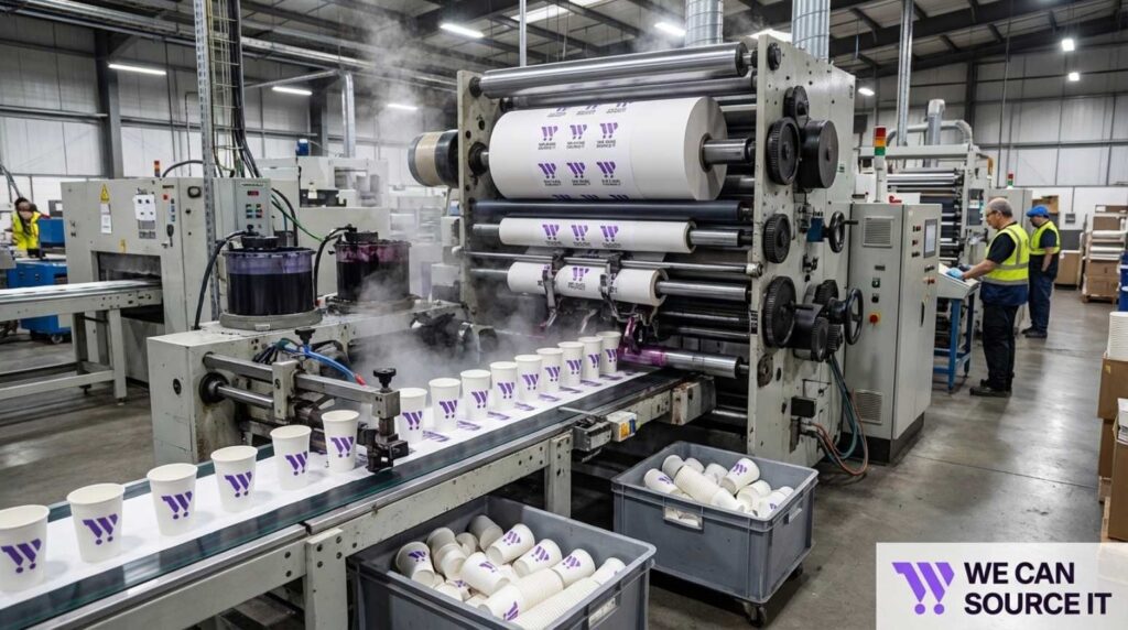  Industrial printing process for custom paper coffee cups