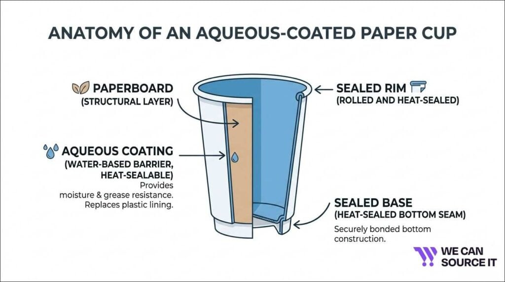 aqueous coated cup layers diagram paperboard and water based coating