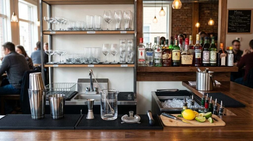  Basic bar setup with essential equipment for new pub or bar