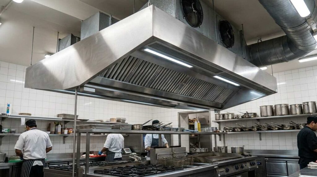  Restaurant kitchen extraction hood and ventilation system