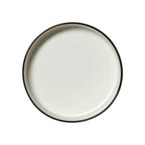 Asteria Ceramic Round Stacking Tray Black Rimmed - Pack of 12