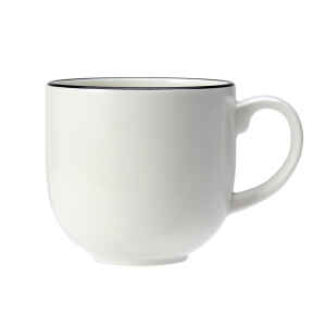 Asteria City Ceramic White Mug Black Rimmed - Pack of 12
