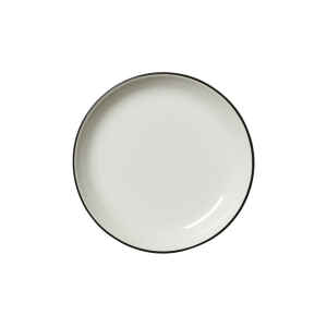 Asteria Ceramic Nordic Coupe Plate Black Rimmed - Pack of 12