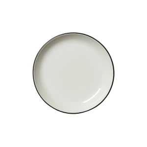 Asteria Ceramic Nordic Coupe Plate Black Rimmed - Pack of 12