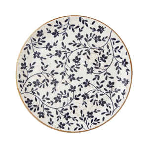 Flora Blue Round Ceramic Coupe Plate - Pack of 12