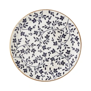 Flora Blue Round Ceramic Coupe Plate - Pack of 12