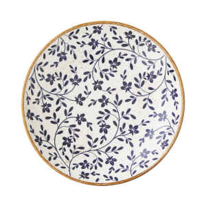 Flora Blue Round Ceramic Coupe Bowl - Pack of 12