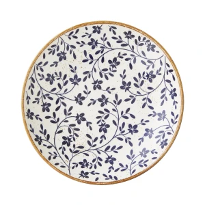 Flora Blue Round Ceramic Coupe Bowl - Pack of 12