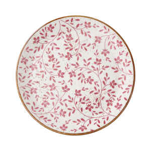 Flora Pink Round Ceramic Coupe Plate - Pack of 12