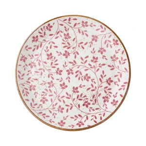 Flora Pink Round Ceramic Coupe Plate - Pack of 12
