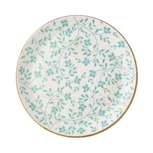 Flora Aqua Round Ceramic Coupe Plate - Pack of 12