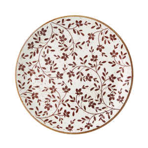 Flora Brown Round Ceramic Coupe Plate - Pack of 12