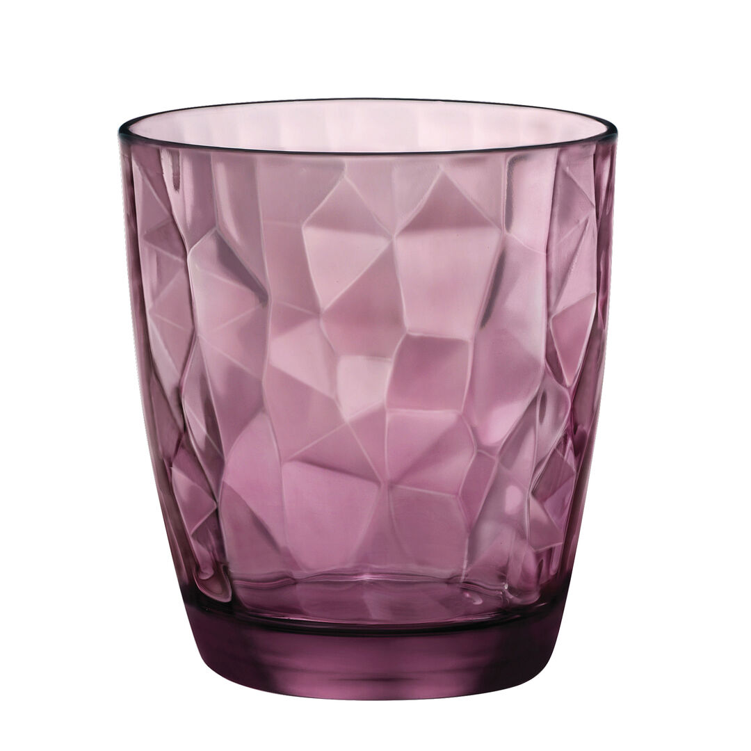 Diamond Rock Purple Water Glasses 300ml (10oz) - Pack of 6