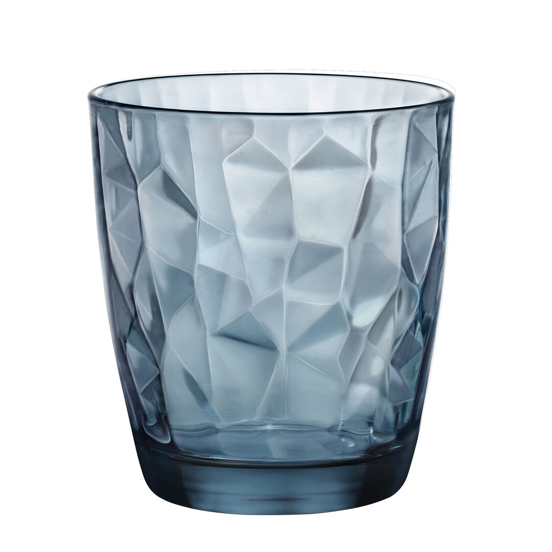 Diamond Ocean Blue Double Old Fashioned Glasses 390ml (13oz) - Pack of 6