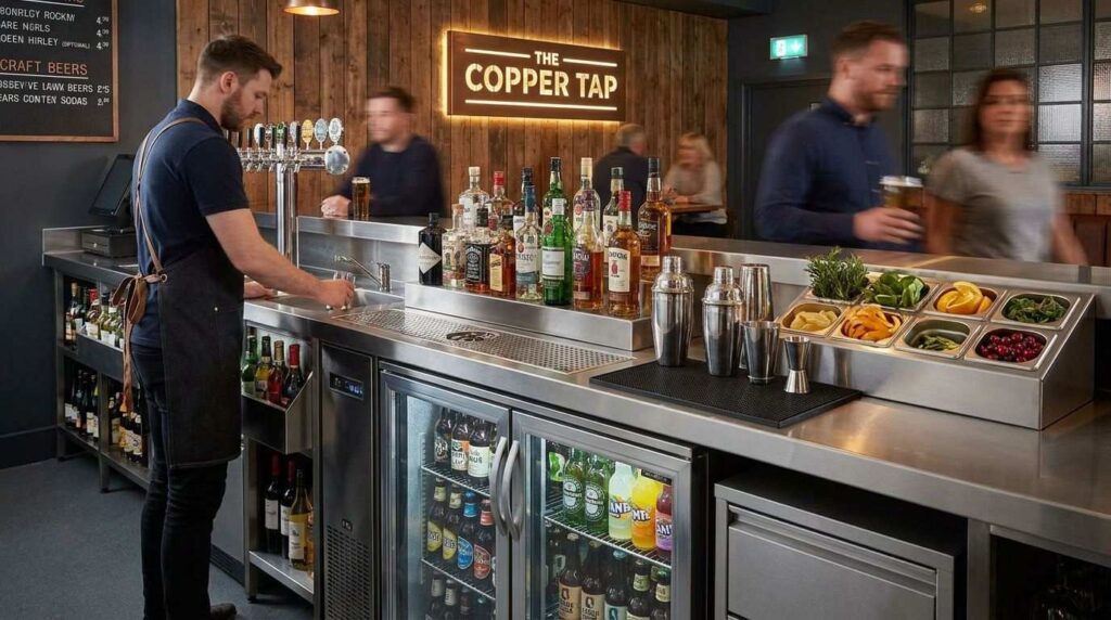 Commercial bar setup focused on fast and efficient service
