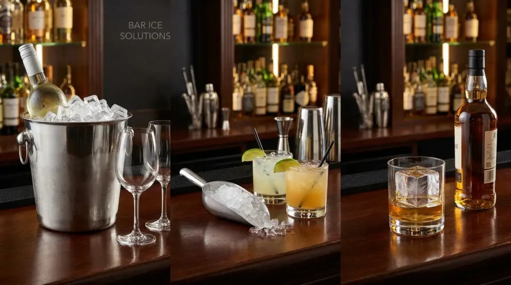 Ice Buckets and Stands for Bars: What to Choose and Why It Matters (2026) 3 Different ice types used in commercial bar service