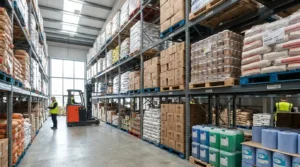 Bulk catering supplies stored in a UK hospitality warehouse