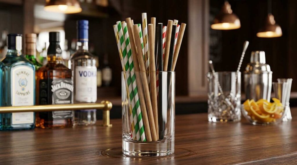 Plastic straws are hidden in the bar drawer for customer requests only